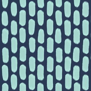 Painted Mosaic - Turquoise on Navy 