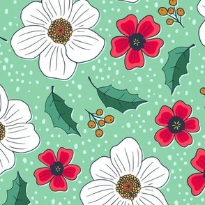 Winter Floral 1122 on Mint