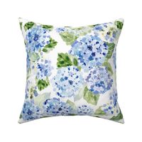 Large / Hydrangea Watercolor Florals Spring Blue