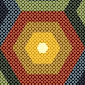 Bayeux Palette Concentric Hexagons Dotted