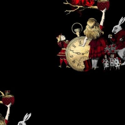 Alice in Wonderland Gothic Red Gold Design - Smaller version