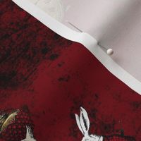 Alice in wonderland gothic grunge red and gold design - Blood Red