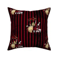 Alice in wonderland gothic grunge red and gold design - Blood Red Stripe