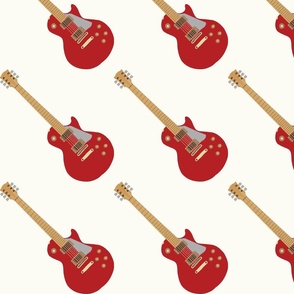 Red Gibson guitar diagonal white