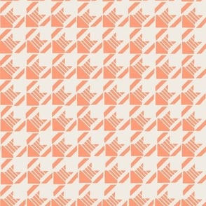 Striped Houndstooth in Coral Pink