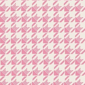 Striped Houndstooth in Pink Mauve