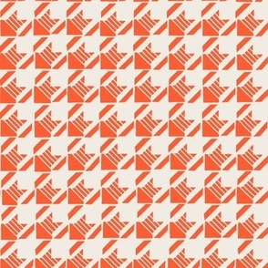 Striped Houndstooth in Rouge Red