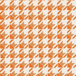 Striped Houndstooth in Tangelo Orange