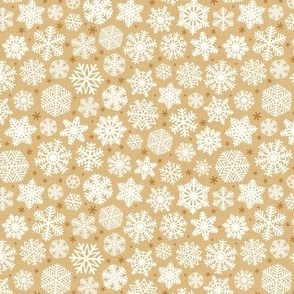 Let It Snow- Snowflakes on Linen Texture Background- Honey- Mustard- Yellow- Gold- Winter- Holidays- Christmas- Multidirectional- SMini- Pastel Earth Tones- Baby Christmas Blanket