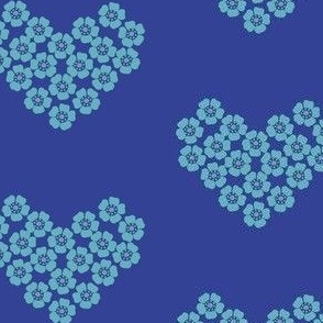 Wax Flower Heart - blue - 6cm