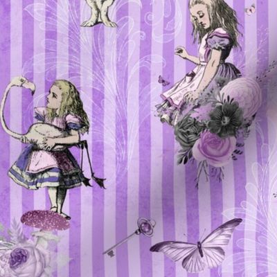 Alice in Wonderland Purple and Violet Floral Design