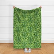 Xmas green over lime mediterranean villa - shabby chic Vintage Damask on Season Holidays_large