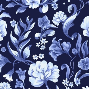 Victorian florals blue