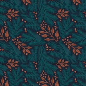 Conifer (teal and terra cotta) (small)