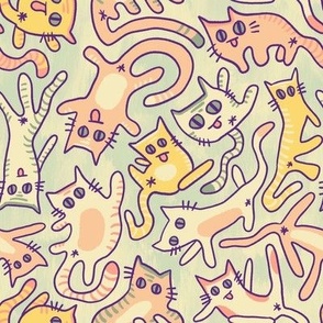 Wonky Cats in Purfect Pastels