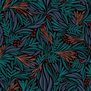 Willow foliage (teal and terra cotta)