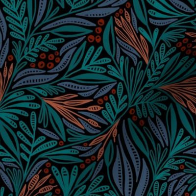 Willow foliage (teal and terra cotta) (small)