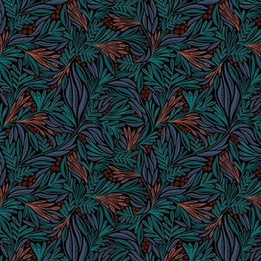 Willow foliage (teal and terra cotta) (small)