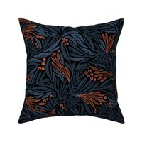 Willow foliage (navy and terra cotta)