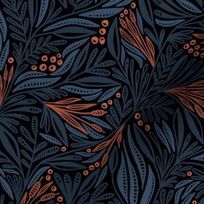 Willow foliage (navy and terra cotta) (small)