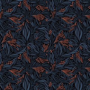 Willow foliage (navy and terra cotta) (small)
