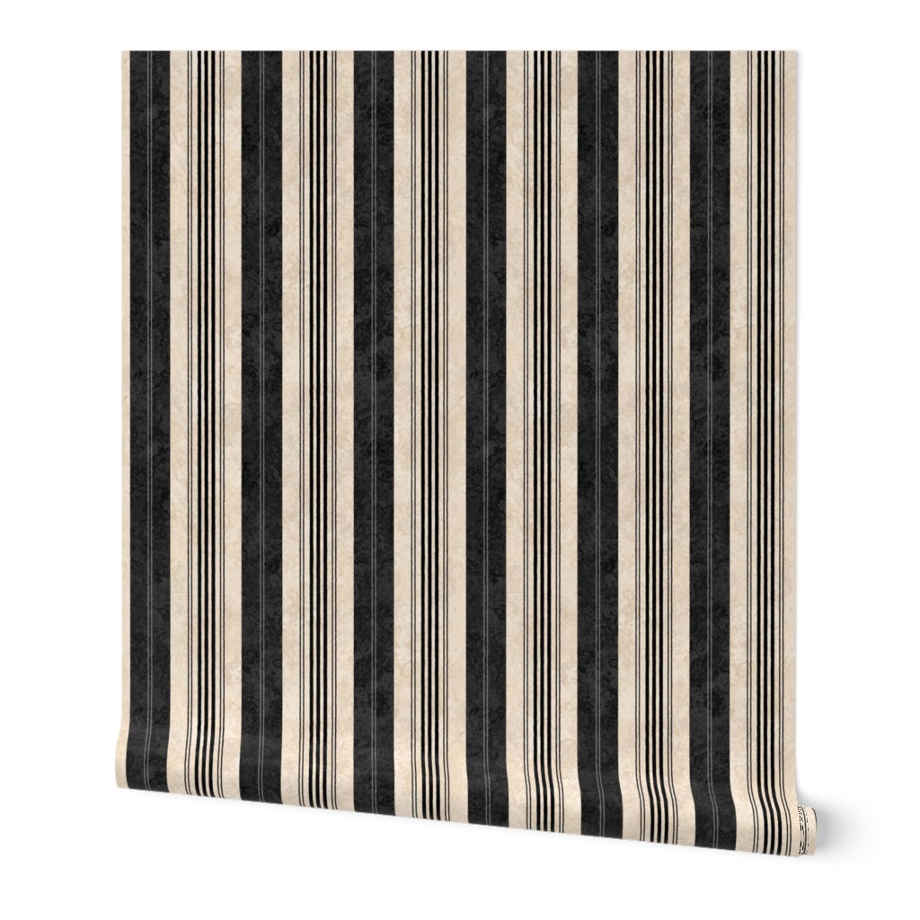 Rococco Toile Stripe Black Mix 9x9in