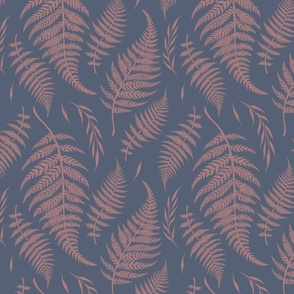 Magical Fern Leaves-Vintage Pink Pattern