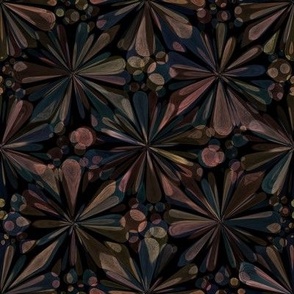 Dark abstract flower pattern