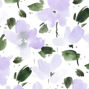 Violet Juliet's garden - watercolor artistic florals - tender bloom - hand painted flowers b051-4