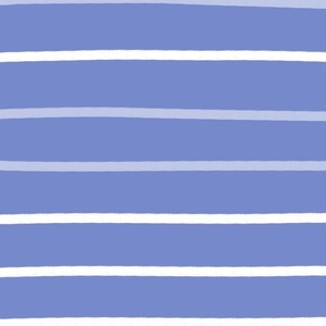 Oversized hand drawn stripes cornflower blue