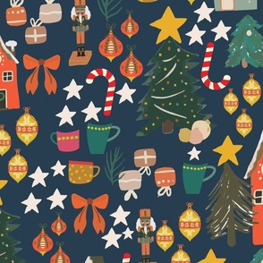 Jolly Christmas - Navy 