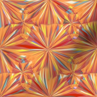 Orange  abstract flower kaleidoscope