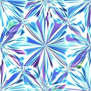 Blue and purple abstract flower kaleidoscope