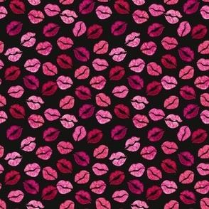leopard print lips on black , full of love on valentines day