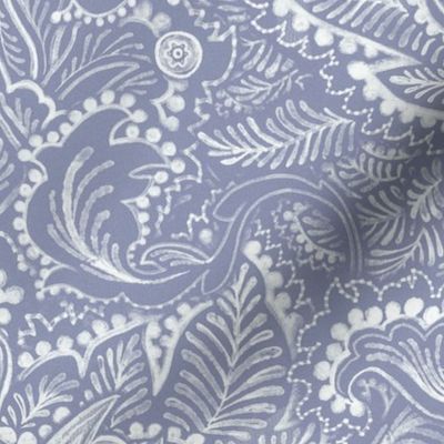 THE BLUEBERRY THIEF silver plum gray modern boho folk chintz