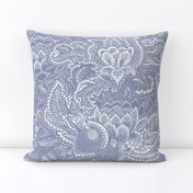 THE BLUEBERRY THIEF silver plum gray modern boho folk chintz