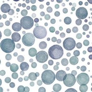 Blue and purple watercolor dots