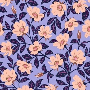 Apple Blossoms Floral Print - Small - Periwinkle