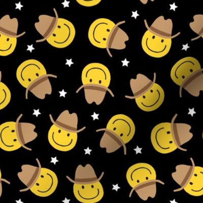 Happy Face Cowboy / Cowgirl - black - LAD22