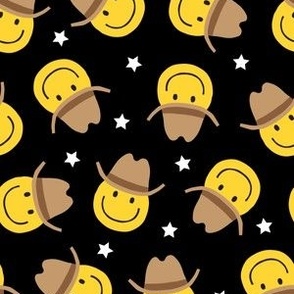 Happy Face Cowboy / Cowgirl - black - LAD22