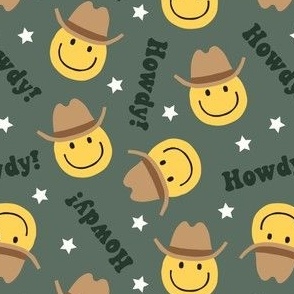 Howdy! - Happy Face Cowboy / Cowgirl - green - LAD22