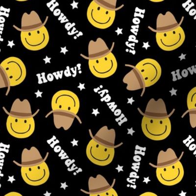 Howdy! - Happy Face Cowboy / Cowgirl - black - LAD22