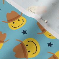 Happy Face Cowboy / Cowgirl - light blue - LAD22