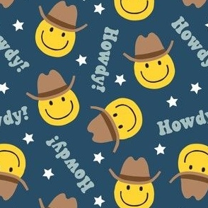 Howdy! - Happy Face Cowboy / Cowgirl - dark blue - LAD22