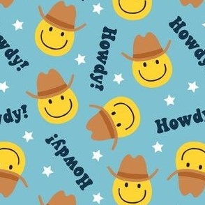 Howdy! - Happy Face Cowboy / Cowgirl - light blue - LAD22