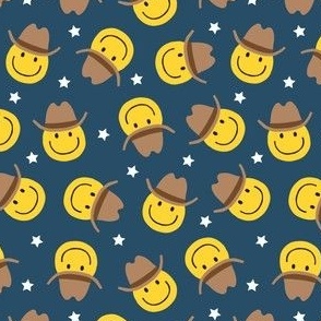 (small scale) Happy Face Cowboy / Cowgirl - dark blue -  LAD22