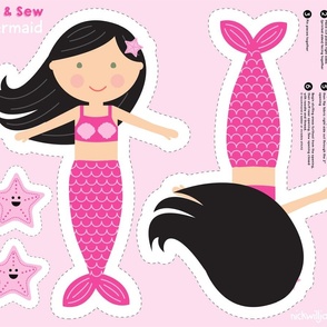 Cut and Sew Mermaid Doll 31 green eyes-05