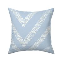 Pastel Chevron Natural White on fog blue - medium scale