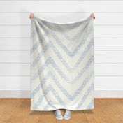 Pastel Chevron fog blue on Natural White - large scale