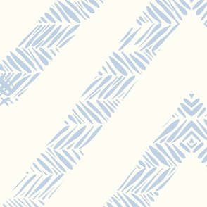 Pastel Chevron fog blue on Natural White - large scale